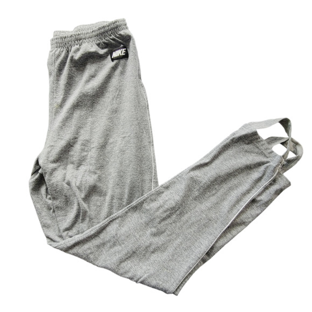 Vintage Nike Gray Stirrup Leggings Heather Gray Elastic Waist Made in USA Large